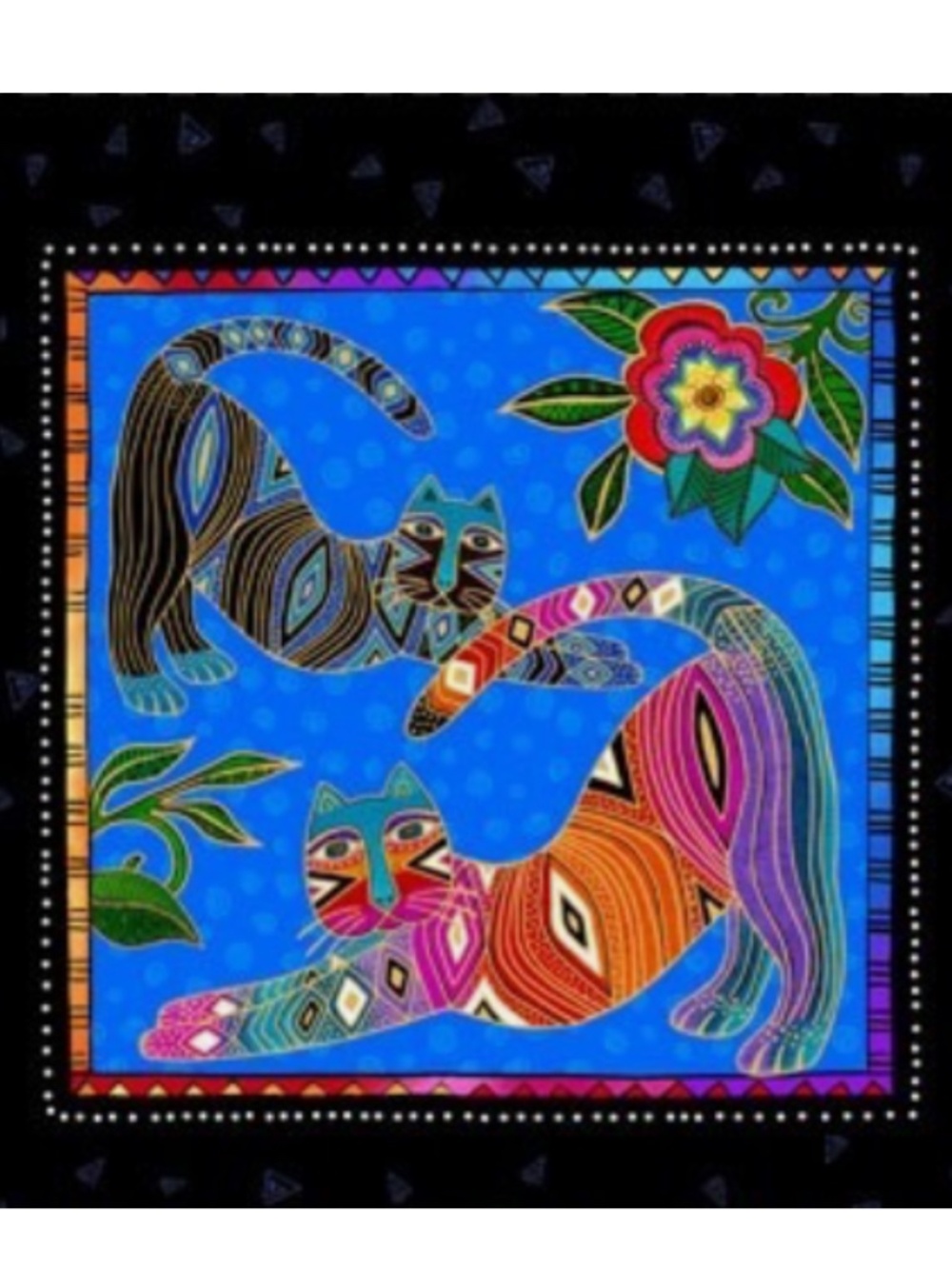 Laurel Burch Fantasticats Pair of Stretching Cats swatch